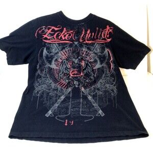 Ecko Unitd 2 Sided T Shirt Black Punishment & Pain Gothic Grunge Adult Medium